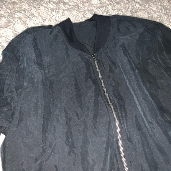 American Apparel Bomber Jacket Black Light - Picture 2 of 3